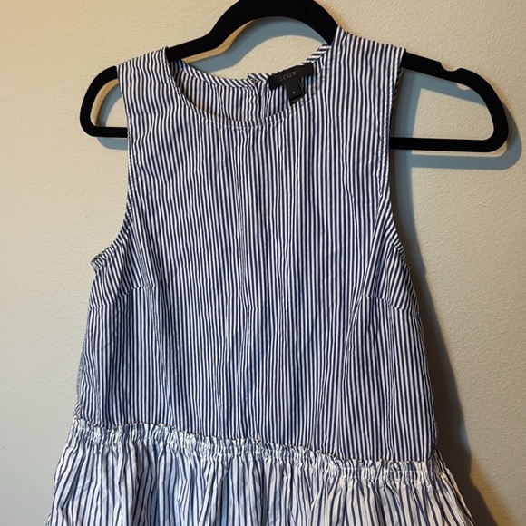J. Crew Sleeveless Striped Tank Top Blue White Womens Small Buttons Babydoll - Picture 3 of 11